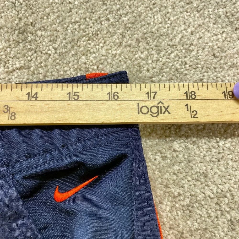 Nike‎ Mesh Track Pants Mens Large Navy Blue Orange Stripe Athletic Sweatpants
